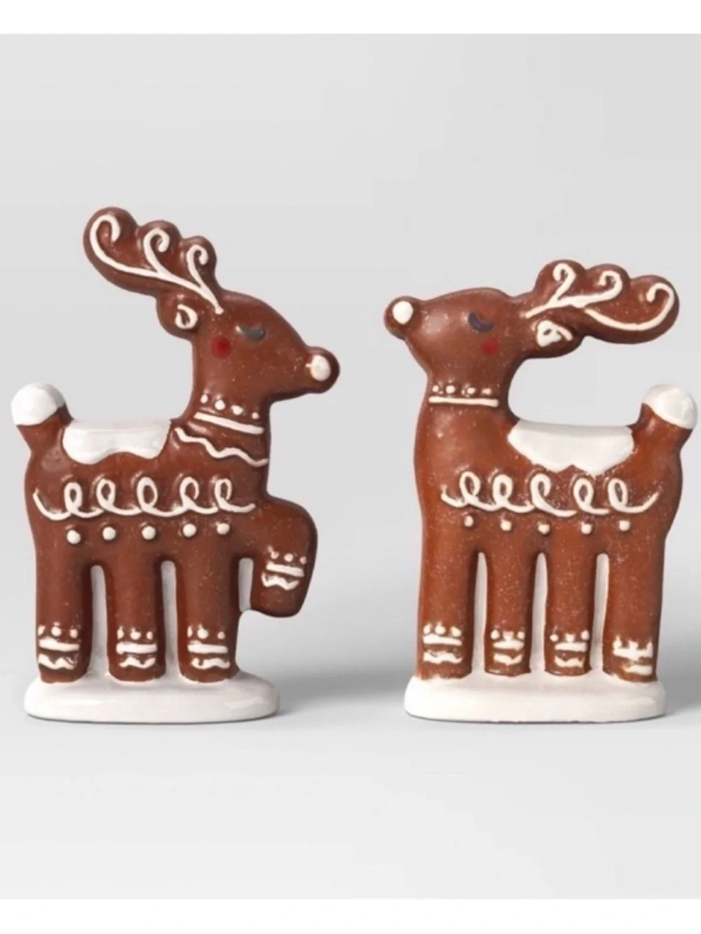 Set of 2 Ceramic Gingerbread Reindeer by Target's Wondershop, New!